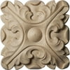 4 1/4"W x 4 1/4"H x 5/8"P Acanthus Square Rosette, Rubberwood