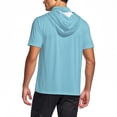 thumbnail image 5 of ZQUUVOU Men's Short Sleeve Hoodies with Face Mask Solid Sun Protection Ice Silk Top Breathable Lightweight Hiking Swimming Sky Blue, 5 of 7