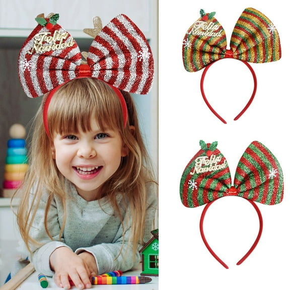 3PC Bowknot Headband for Kids Chritsmas Big Bow Hairband Hair Hoop