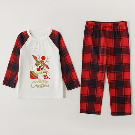 

EQWLJWE Fashion Boys Girls Christmas Deer Print Top Pants Suit Family Christmas Pajamas for Family Kid Christmas Pajamas for Family Holiday Clearance