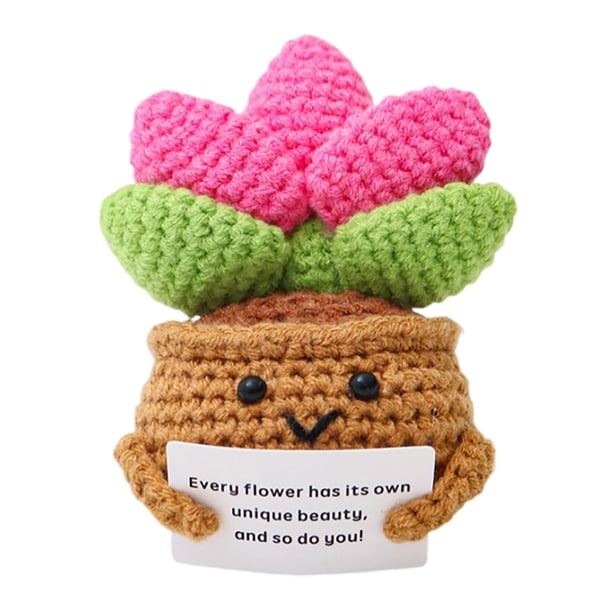 Peluche suculento y adorable, juguete decorativo de punto, adorable miniatura de vegetación de interior para estantería y escritorio