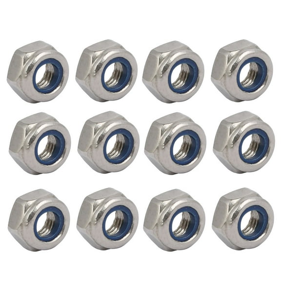 Unique Bargains 12pcs M6 x 1mm Pitch Metric Thread 304 Stainless Steel Left Hand Lock Nuts