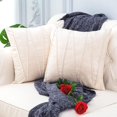 thumbnail image 1 of Juego de 2 fundas de almohada decorativas de terciopelo a rayas, fundas de cojín de terciopelo holandés suave con cremallera, fundas de almohada cuadradas para sofá, cama, coche, 18 x 18, 1 of 7