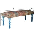 thumbnail image 4 of LR Home Nomad 47” Upholstered Accent Bench, Rainbow Striped, 4 of 13