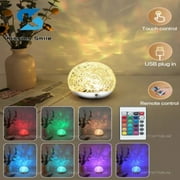 LOPNGLS Water Ripple Projector Night Light Lamp Sunset Photography Ocean Wave Dynamic Bedroom Decor Aesthetic Led Atmosphere RGB Table