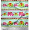 thumbnail image 1 of Soimoi Cotton Jersey Fabric Geometric Shapes,Stripe & Elephant Kids Printed Fabric 1 Yard 58 Inch Wide, 1 of 1