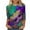 X-Multicolor#1, variant on DDAPJ pyju Mardi Gras Going Out Tops for Women Carnival Mask Graphic Blouse Tee Mid-length 3/4 Sleeves Shirts Woman Casual Parade Tops Multicolor XL