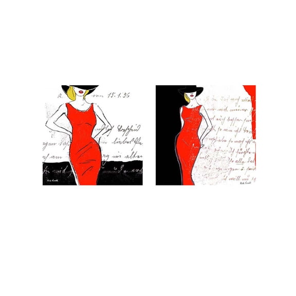 Great Art Now Fashion Design A by Rick Novak 2 Piece Print Art Set Each 12W x 12H
