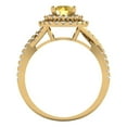 thumbnail image 4 of Clara Pucci 14K Yellow Gold 1.31ct Citrine Halo Ring for Women, 4 of 8