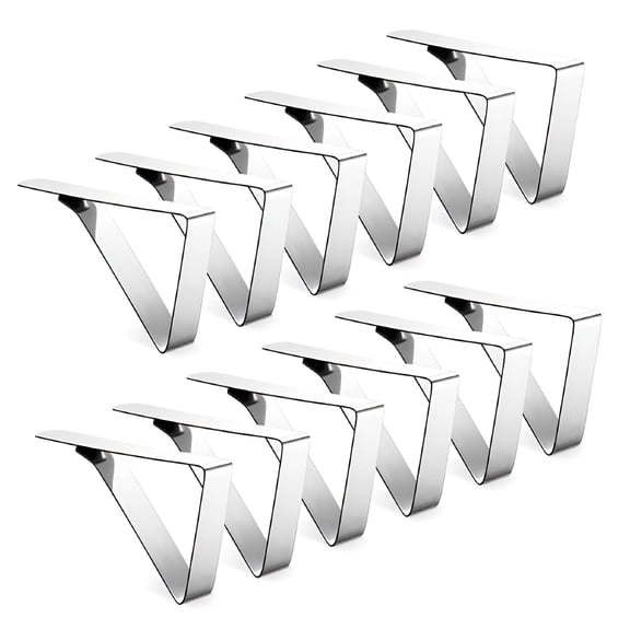 XIBUFE 12 Pack Tablecloth Clips - Heavy Duty Picnic Table Clips,Stainless Steel Table Cloth Cover Clamps,Table Cloth Holders Ideal for Restaurant Picnics Marquees Party
