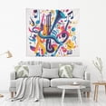 thumbnail image 2 of Yayeee Tapestry Wall Hanging for Bedroom 80" x 60" Living Room Home Wall Art Decor, Musical Pattern, 2 of 7