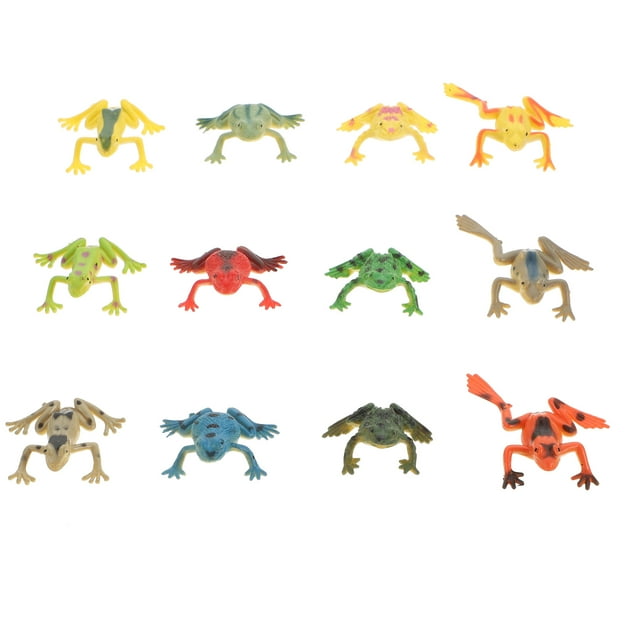 MasteelfCA 12 Pcs Grenouilles de Simulation Modèles Jouets Grenouilles Tropicales de Forêt Crapauds Jouets