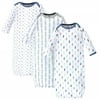 Luvable Friends Baby Boy Cotton Long-Sleeve Gowns 3pk, Boy Feathers, 0-6 Months