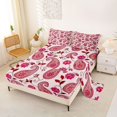 thumbnail image 2 of Erosebridal Girls Paisley Full Size Sheets, Pink Vintage Flower Bed Sheets, 4-Piece 1 Flat Sheet, 1 Fitted Sheet and 2 Pillowcases, 2 of 5