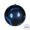 thumbnail image 3 of Vickerman 4" Midnight Blue Matte Sequin Swirl Ornament, 6 per Bag, 3 of 3
