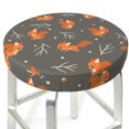 thumbnail image 3 of Goofa cute fall fox leaf Printed Stool Covers Round, Waterproof Round Bar Stool Covers Anti-Slip Round Bar Stool Seat Cover with Elastic Bands Durable-13 inch, 3 of 7