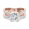 thumbnail image 2 of Madagascar - Moissanite Round Cut Lab Diamond Engagement Ring With Double Band, 2 of 4
