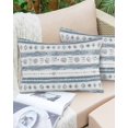 thumbnail image 4 of Waterproof Outdoor Throw Pillows with Inserts 12"x20", Blue White Stripe Soft Decorative Pillowcases for Couch Bedroom, Vintage Abstract Geometric Brush Pillow Covers for Sofa Living Room, 4 of 8