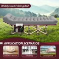 thumbnail image 7 of Stripe Red Folding Camping Cot With Integrated Mattress, Heavy Duty Portable Bed 550 Lbs Capacity, Extra Wide With Storage Pocket, 7 of 7