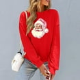 thumbnail image 6 of Xdegoge Women Christmas Sweatshirt Crew Neck Long Sleeve Tops Xmas Tree Graphic Shirts Fashion Plus Size Christmas Shirts for Women Christmas Shirts for Women Plus Size, Red 2XL, 6 of 6