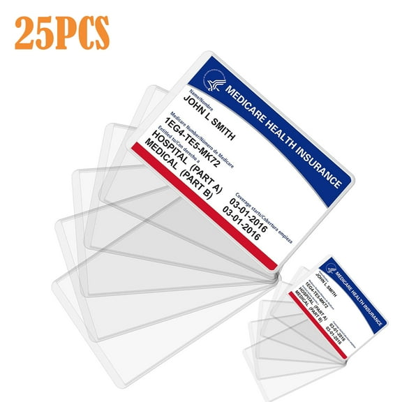 New Medicare Card Protector, 25Pack Plastic Card Holder for Wallet Single 12 Mil Business Card Sleeve Waterproof Cards Plastic Protector for Credit Card Business Card Social Security Card