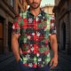 thumbnail image 1 of Blusa y camisa de manga corta con cuello vuelto para hombre, blusa informal de moda con cuello vuelto, blusa estampada de manga corta con botones, blusa de poliéster para hombre, 1 of 6