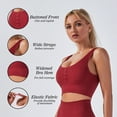 thumbnail image 3 of TFixol Sujetador deportivo para mujer con botones en la parte delantera y cuello en U extraíble acolchado transpirable, 3 of 8