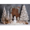 thumbnail image 1 of Bonvvie Christmas Photography Backdrop Xmas Fireplace White Christmas Tree Gifts Pine Trees Family Party Studio Photo Background, 1 of 5