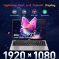 thumbnail image 3 of 15.6" FHD High-performance laptop Windows 11 Conference camera Backlit keyboard Type-C 65W PD fast charger Intel N100 16GB RAM 1TB SSD Lightweight PC Computer fingerprint, 3 of 8