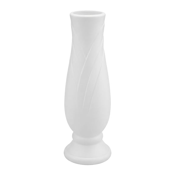 REGALWOVEN Tall Clear Plastic Bud Vase, Decorative Centerpiece for Wedding Home Decor White 2.8"L x 2.8"W x 7.9"H
