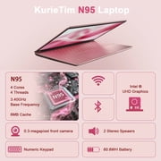 15.6 Laptop,Intel N95,8GB RAM,512GB SSD,Windows 11 Pro Work Computer,Fingerprint Reader,Backlit Keyboard,Rose