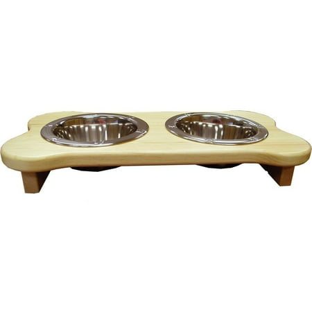 Wooden Rim - Wooden Finish High with Two Wide Rim Bowls, 1 pint/2.25