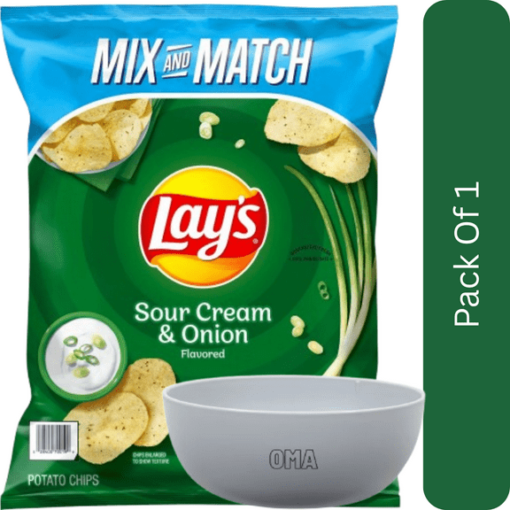 Lay’s Sour Cream & Onion Flavored Potato Chips, 15.25 oz. with white bowl by OMA