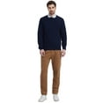 thumbnail image 7 of Kallspin Men’s Wool Blend Crew Neck Cable-Knit Pullover Sweaters (Navy Blue, Large), 7 of 7