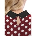 thumbnail image 6 of Unique Bargains Women's Blouses 3/4 Sleeves Solid Office Work Tops M Red, 6 of 7