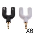 thumbnail image 1 of 5x2 uds 3,5mm macho a 2 hembra auriculares y micrófono Audio Y enchufes adaptadores divisores 6 piezas, 1 of 8