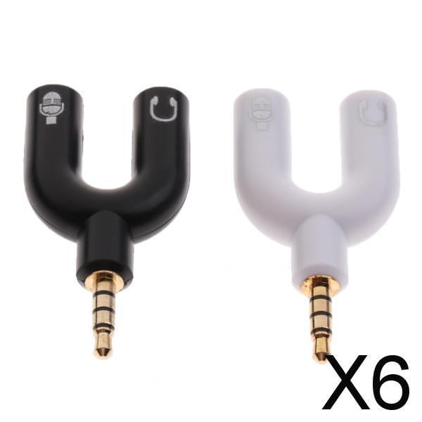 5x2 uds 3,5mm macho a 2 hembra auriculares y micrófono Audio Y enchufes adaptadores divisores 6 piezas