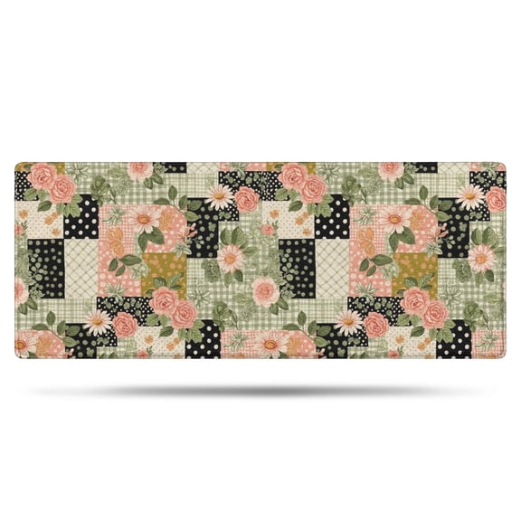 Pioneer Flower Floral Print Pattern Bathroom Rugs Mat, Non Slip Microfiber Bathroom Rug with Rubber Backing, Soft Mats for Bathroom Floor Tub Shower, 24"x60"