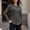 Dark Gray, variant on Crew Neck Long Sleeve Tops for Women Trendy Side Slit Button Blouses Curved Hem Fall Clothes Red