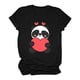 thumbnail image 4 of Camiseta estampada de manga corta con estampado de animales para mujer, cuello redondo, informal, suelta, blusas, camisas, túnicas Pompotops hkajfhjk462441, 4 of 5