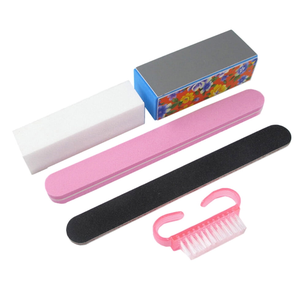 5Pcs Nail Files Nail Manicure Kit Brush Durable Buffing Grit Sand Nail Trimming Accessories Polish Tools