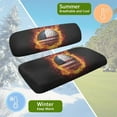 thumbnail image 6 of Pzuqiu Golf Ball Golf Cart Accessories Seat Covers Golf Cart Seat Blanket Flame Print Summer Outdoor Anti-hot Club Car Blanket for 2-Person Club Car Seats Comfortable Breathable, 6 of 7