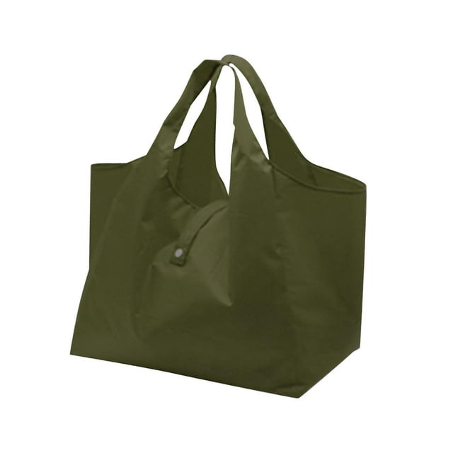 Bolsa de compras reutilizable, bolso plegable, ligero, duradero, lavable, plegable Verde oscuro jinwen Bolsa de compras grande