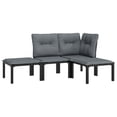 thumbnail image 2 of vidaXL 4 Piece Patio Lounge Set Black and Gray Poly Rattan, 2 of 11