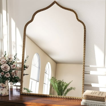Goosiay Arched Mirror for Wall, 30"x20" Vintage Bathroom Mirror, Wall Mirror for Living Room, Bedroom, Entryway, Antique Bronze Mirror
