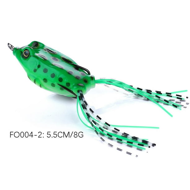 Floating Lure Frog Baits with Double Sharp Hooks for Bass