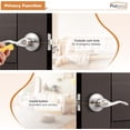 thumbnail image 3 of Wave Style Privacy Bed Bath Door Levers in Satin Nickel Finish Interior Keyless Door Handles Locksets, 3 of 7