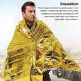 thumbnail image 3 of Advancent Manta de emergencia al aire libre a prueba de viento rescate supervivencia cubierta térmica mochilero plegable reflectante tienda Escalada Oro 140x210cm, 3 of 6