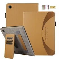 Dteck Case for Lenovo Tab M10 Plus 3rd Gen Case 10.6 Inch, Premium PU Leather Case with Card Holder & Hand Strap, Multi-Angle Stand Shockproof Folio Cover for Lenovo Tab M10 Plus 3 Gen 2022,Brown