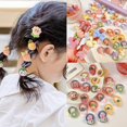 thumbnail image 3 of 2/10/20 uds/set de gomas para el pelo con bonitos dibujos de flores para niñas, bandas de goma para el pelo para niños, accesorios para el cabello para niños, 3 of 5